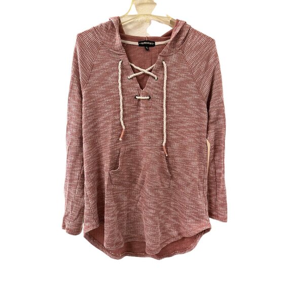 🍒 2/$20 🍒 Inspired Hearts Dusty Rose Hi-Low Knit Hoodie XL - Picture 1 of 7
